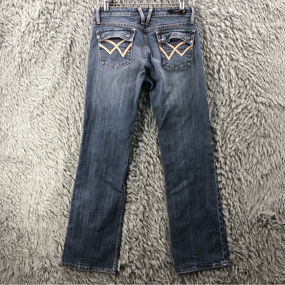 Vigoss Jeans Womens size 9 Straight Leg Denim Embroidered Pocket Jeans - Picture 1 of 12